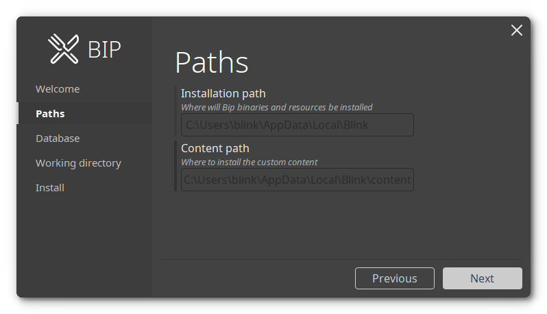 Installer paths view