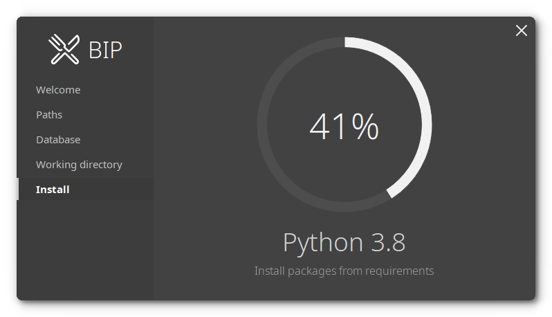 Installer running