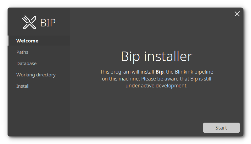 Installer welcome view